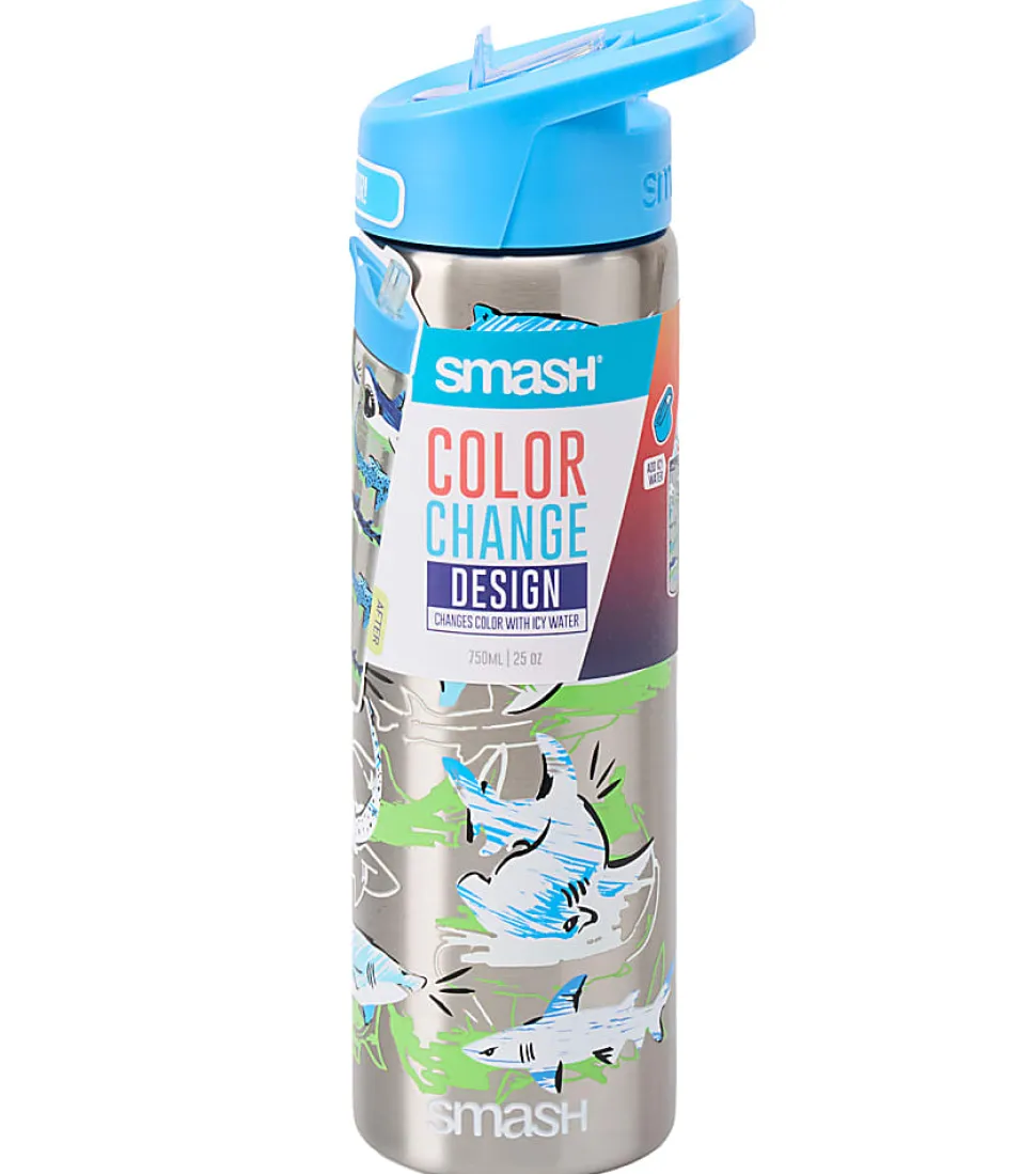 Smash Color Change Stainless Steel Water Bottle, 25 Oz, Shark