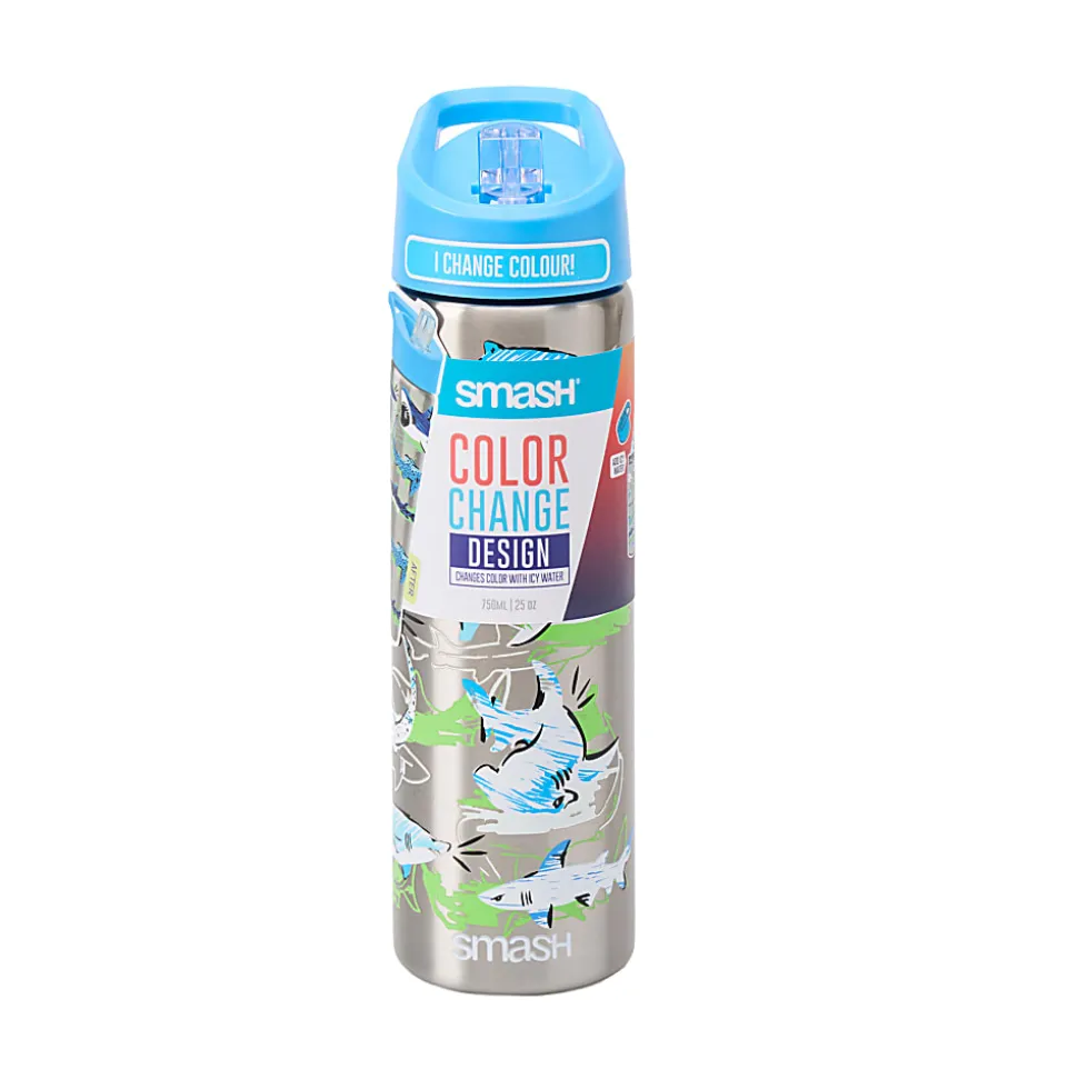 Smash Color Change Stainless Steel Water Bottle, 25 Oz, Shark
