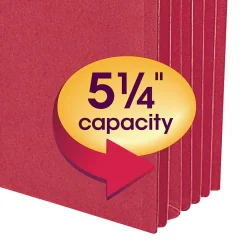 Smead® Colored File Pocket, 8-1/2" x 14", 10% Recycled, Red