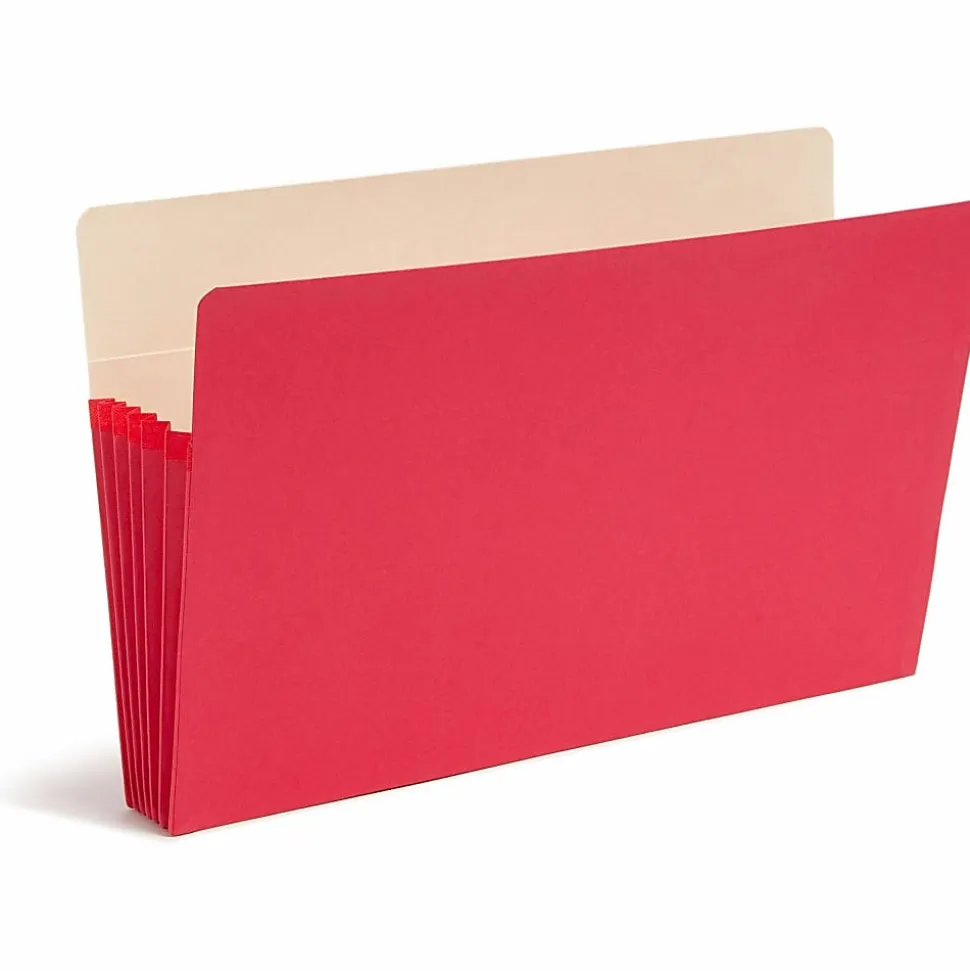 Smead® Colored File Pocket, 8-1/2" x 14", 10% Recycled, Red