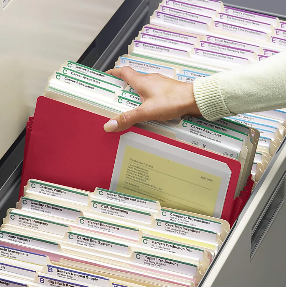 Smead® Colored File Pocket, 8-1/2" x 14", 10% Recycled, Red