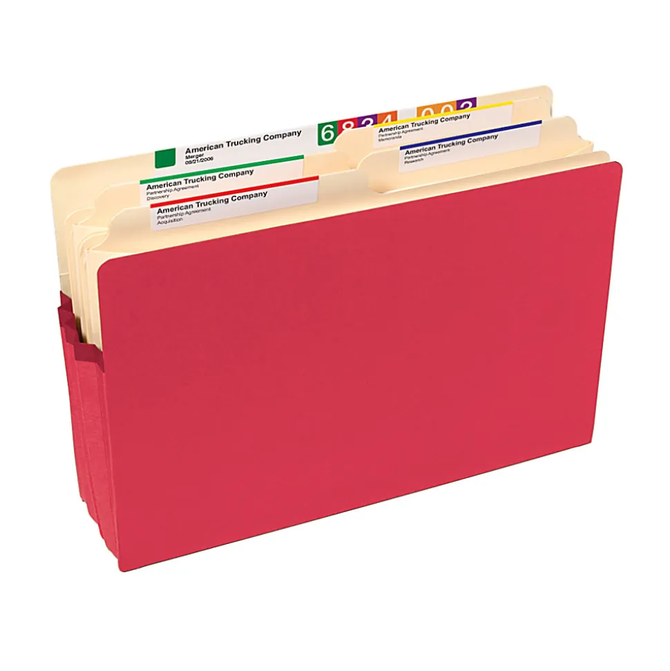Smead® Colored File Pocket, 8-1/2" x 14", 10% Recycled, Red