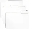 Smead Colored 1/3 Tab Cut Letter Recycled Top Tab File Folder - 8 1/2"x11" - Top Tab Location - Assorted Position Tab Position - White - 10% - 100/Box