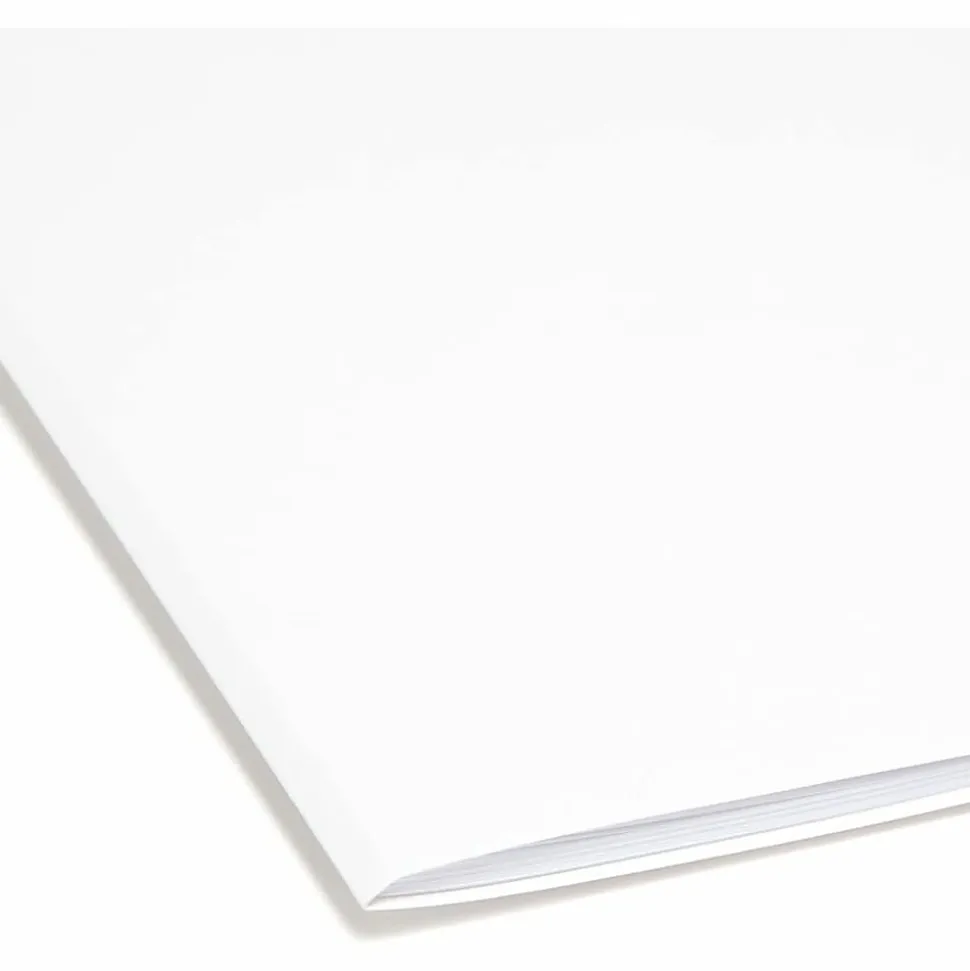 Smead Colored 1/3 Tab Cut Letter Recycled Top Tab File Folder - 8 1/2"x11" - Top Tab Location - Assorted Position Tab Position - White - 10% - 100/Box
