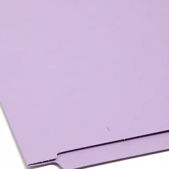 Smead® Color End-Tab Folders, Straight Cut, Letter Size, Lavender, Box Of 100