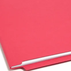 Smead® Color End-Tab Folders, Straight Cut, Letter Size, Red, Box Of 100