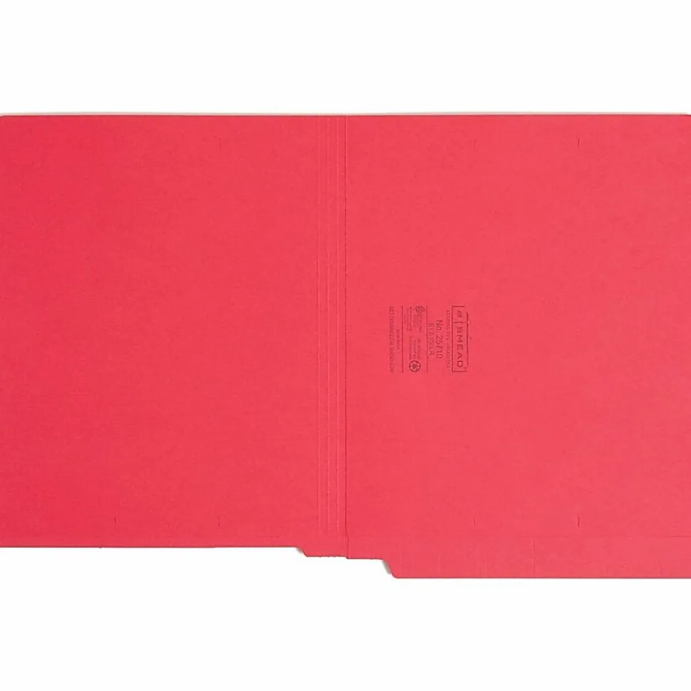 Smead® Color End-Tab Folders, Straight Cut, Letter Size, Red, Box Of 100