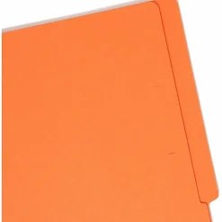 SmeadĀ® Color End-Tab Folders, Straight Cut, Letter Size, Orange, Box Of 100