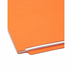 Smead® Color End-Tab Folders, Straight Cut, Letter Size, Orange, Box Of 100