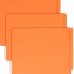 Smead® Color End-Tab Folders, Straight Cut, Letter Size, Orange, Box Of 100