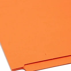 Smead® Color End-Tab Folders, Straight Cut, Letter Size, Orange, Box Of 100