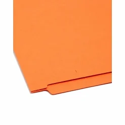 Smead® Color End-Tab Folders, Straight Cut, Letter Size, Orange, Box Of 100