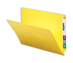 SmeadĀ® Color End-Tab Folders, Straight Cut, Letter Size, Yellow, Box Of 100