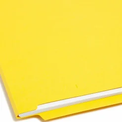 Smead® Color End-Tab Folders, Straight Cut, Letter Size, Yellow, Box Of 100