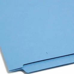 SmeadĀ® Color End-Tab Folders, Straight Cut, Letter Size, Blue, Box Of 100