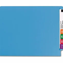 Smead® Color End-Tab Folders, Straight Cut, Letter Size, Blue, Box Of 100