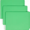 Smead® Color End-Tab Folders With Fasteners, Straight Cut, Letter Size, Green, Pack Of 50