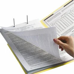 Smead® Color End-Tab Folders With Fasteners, Straight Cut, Letter Size, Yellow, Pack Of 50