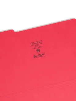 Smead® Color File Folders, Legal Size, 1/3 Cut, Red, Box Of 100