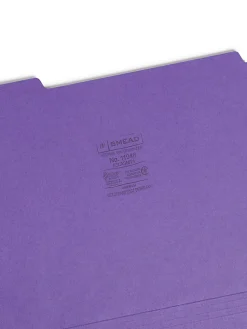 SmeadĀ® Color File Folders, Letter Size, 1/3 Cut, Jewel Tones, Box Of 100