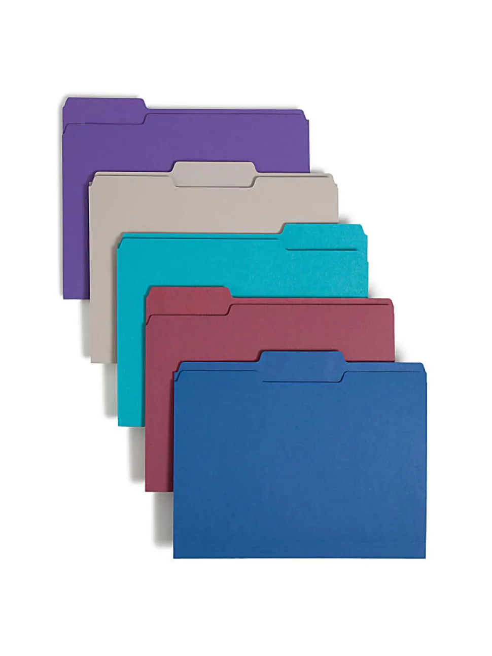 Smead® Color File Folders, Letter Size, 1/3 Cut, Jewel Tones, Box Of 100