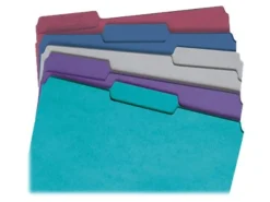 Smead® Color File Folders, Letter Size, 1/3 Cut, Jewel Tones, Box Of 100