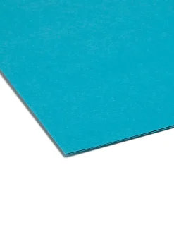 SmeadĀ® Color File Folders, Letter Size, 1/3 Cut, Teal, Box Of 100