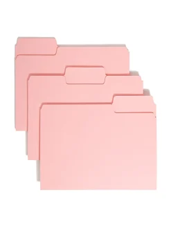 Smead® Color File Folders, Letter Size, 1/3 Cut, Pink, Box Of 100