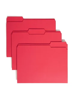 Smead® Color File Folders, Letter Size, 1/3 Cut, Red, Box Of 100 (12743)