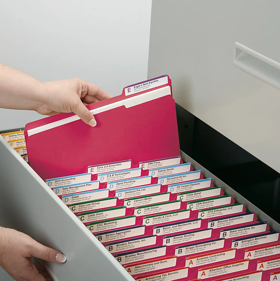 Smead® Color File Folders, Letter Size, 1/3 Cut, Red, Box Of 100 (12743)