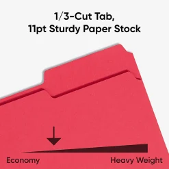 Smead® Color File Folders, Letter Size, 1/3 Cut, Red, Box Of 100 (12743)