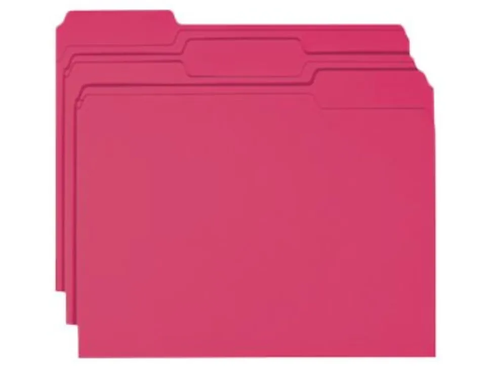 Smead® Color File Folders, Letter Size, 1/3 Cut, Red, Box Of 100 (12743)