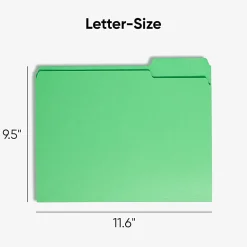 Smead® Color File Folders, Letter Size, 1/3 Cut, Green, Box Of 100 (12143)