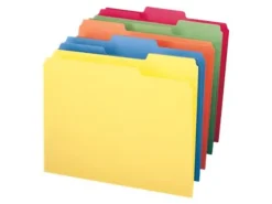 Smead® Color File Folders, Letter Size, 1/3 Cut, Brights, Box Of 100