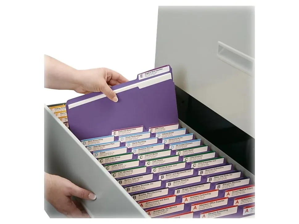 Smead® Color File Folders, Letter Size, 1/3 Cut, Purple, Box Of 100