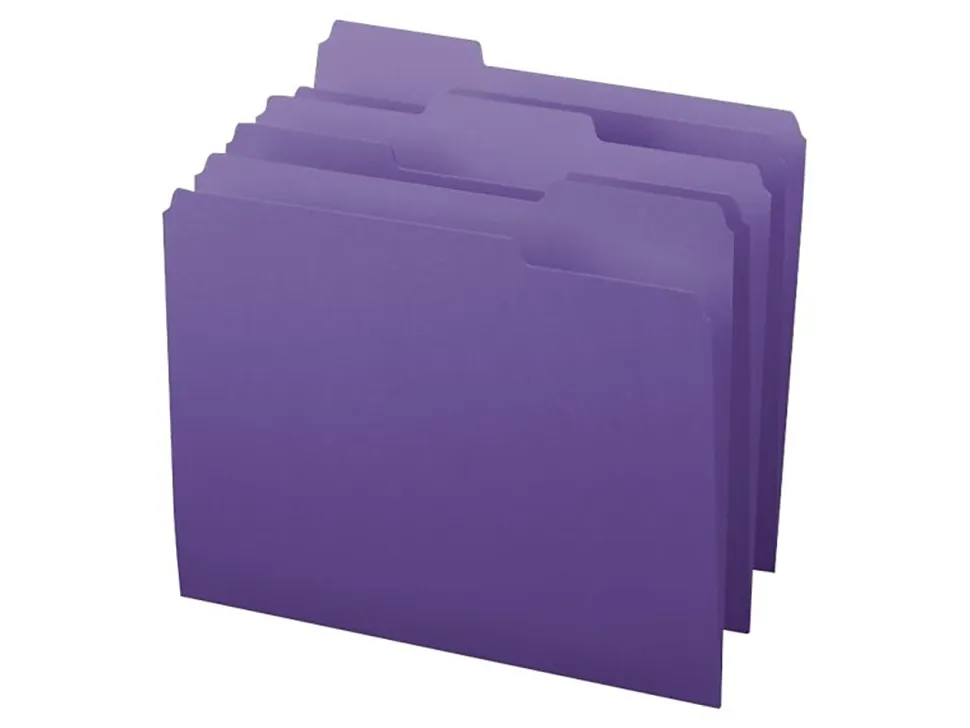 Smead® Color File Folders, Letter Size, 1/3 Cut, Purple, Box Of 100