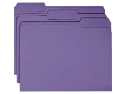 Smead® Color File Folders, Letter Size, 1/3 Cut, Purple, Box Of 100