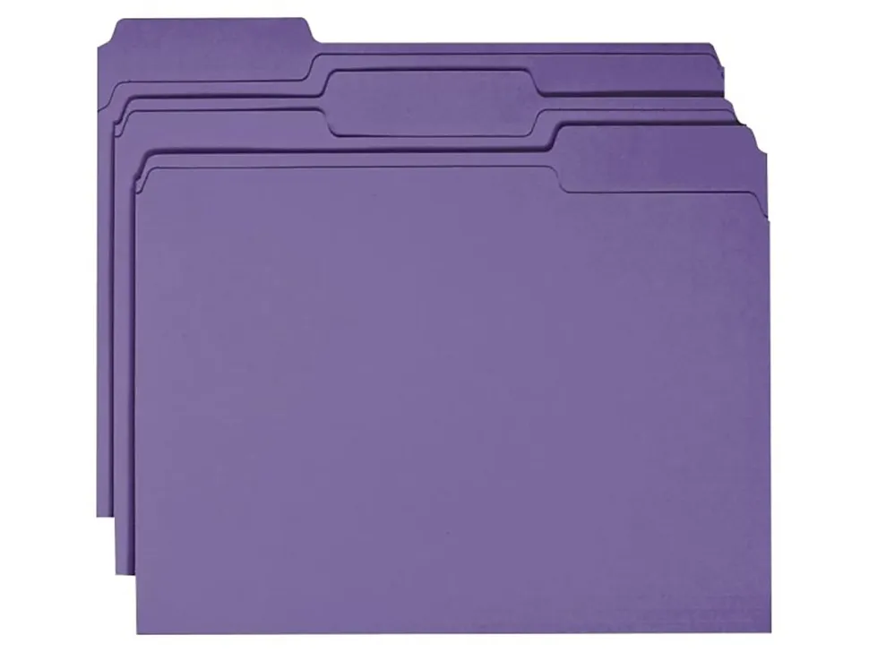 Smead® Color File Folders, Letter Size, 1/3 Cut, Purple, Box Of 100