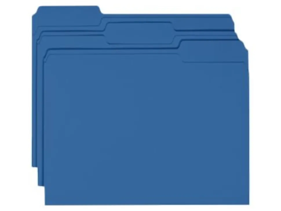 Smead® Color File Folders, Letter Size, 1/3 Cut, Navy, Box Of 100