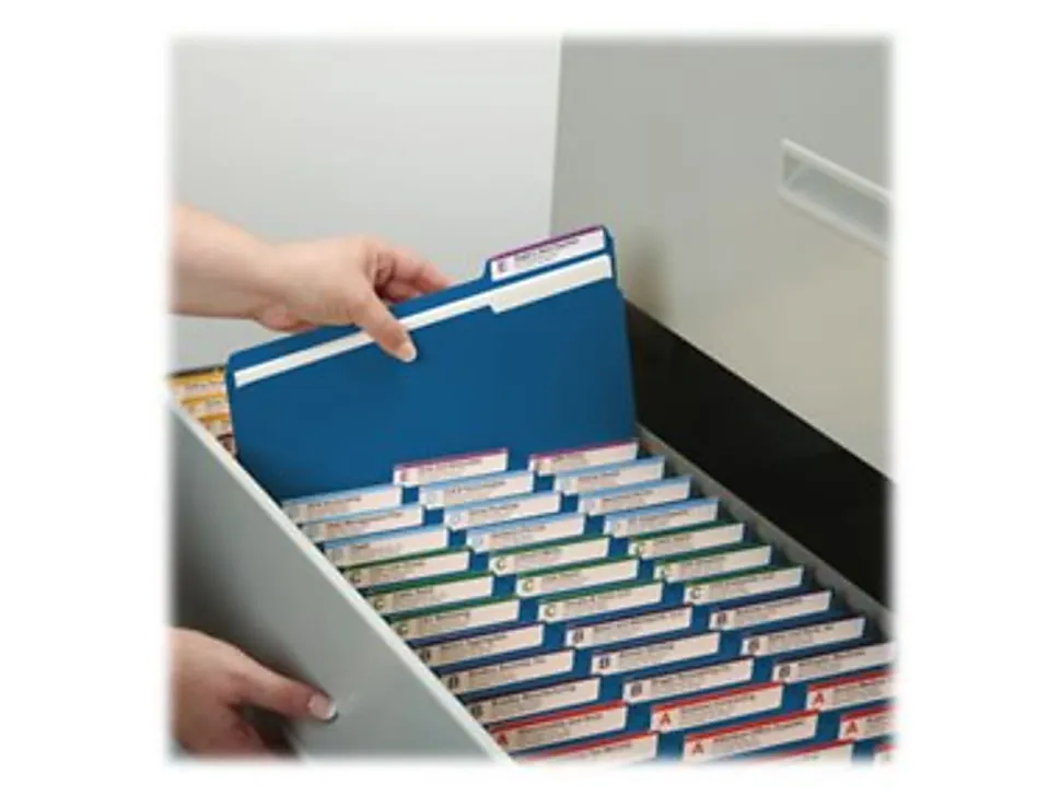Smead® Color File Folders, Letter Size, 1/3 Cut, Navy, Box Of 100