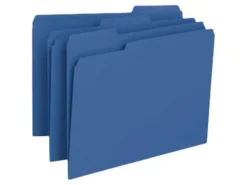 Smead® Color File Folders, Letter Size, 1/3 Cut, Navy, Box Of 100