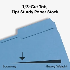 Smead® Color File Folders, Letter Size, 1/3 Cut, Blue, Box Of 100 (12043)