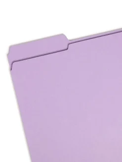 Smead® Color File Folders, With Reinforced Tabs, Letter Size, 1/3 Cut, Lavender, Box Of 100