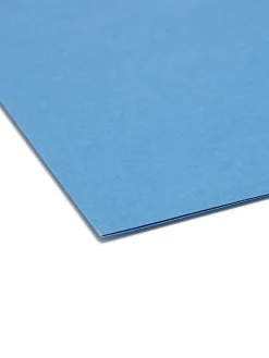 SmeadĀ® Color File Folders, With Reinforced Tabs, Letter Size, Straight Cut, Blue, Box Of 100