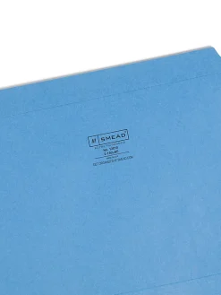Smead® Color File Folders, With Reinforced Tabs, Letter Size, Straight Cut, Blue, Box Of 100