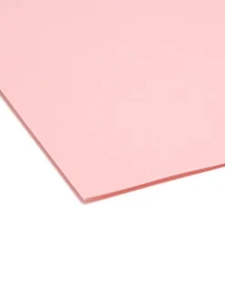 Smead® Color File Folders, With Reinforced Tabs, Letter Size, 1/3 Cut, Pink, Box Of 100