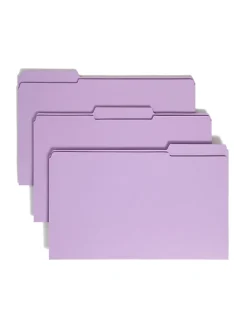 Smead® Color File Folders, With Reinforced Tabs, Legal Size, 1/3 Cut, Lavender, Box Of 100