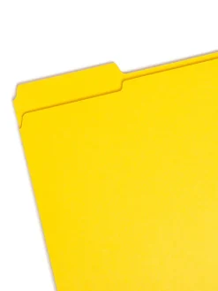 Smead® Color File Folders, With Reinforced Tabs, Letter Size, 1/3 Cut, Yellow, Box Of 100