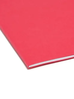 SmeadĀ® Color File Folders, With Reinforced Tabs, Legal Size, 1/3 Cut, Red, Box Of 100