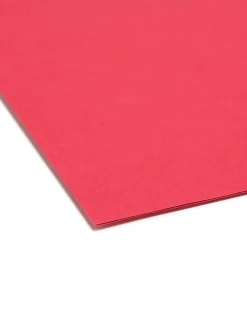 Smead® Color File Folders, With Reinforced Tabs, Legal Size, 1/3 Cut, Red, Box Of 100